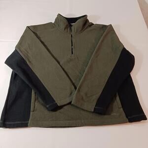 Athletic Works AW35A108A Mens Green & Black 1/4 Zip Pullover Sweatshirt L(42/44)